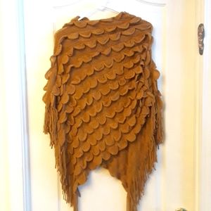 LIKE NEW NEVER WORN Vintage Inspired Brown Poncho
